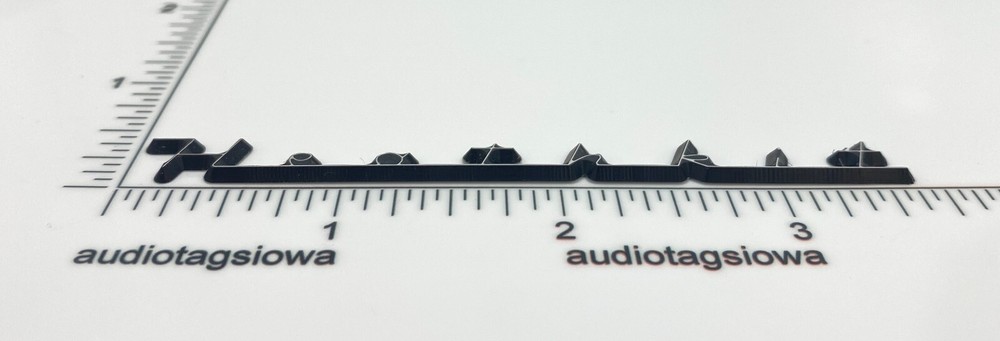 Heathkit Logo Custom Incised Silver Acrylic