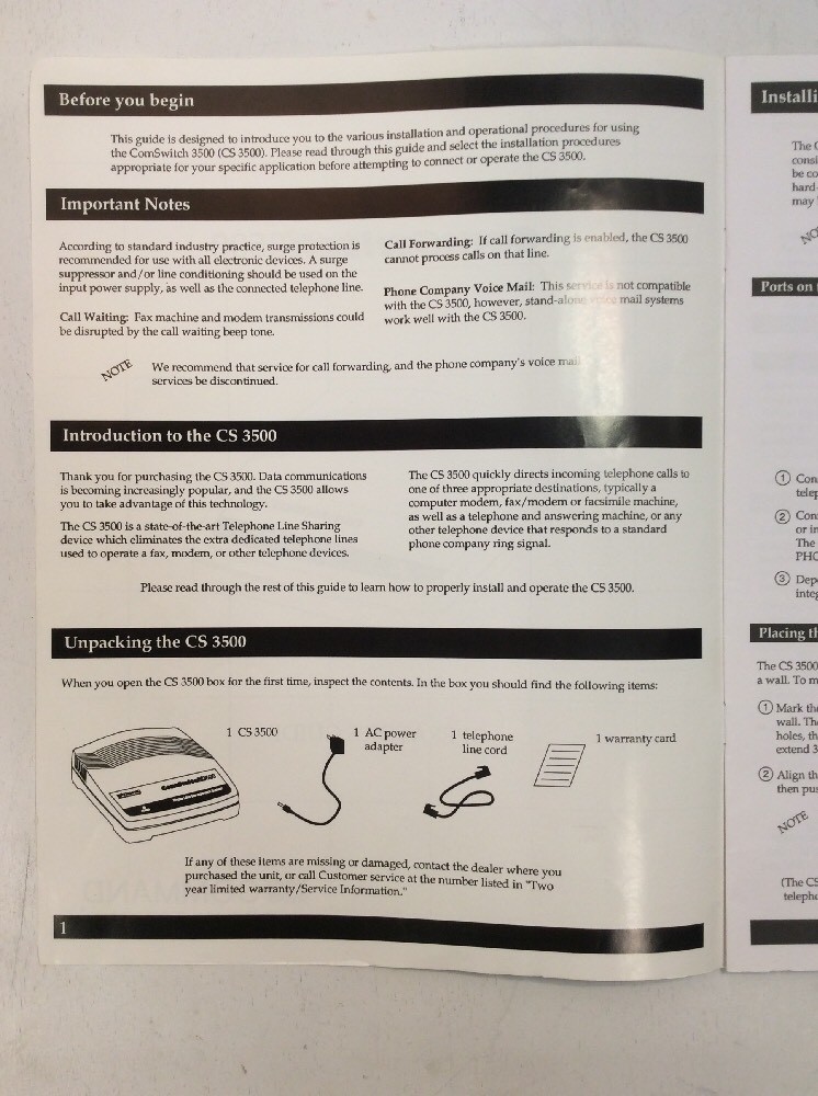 ComSwitch 3500 Operator’s Guide Command Communications PreownedBook.com