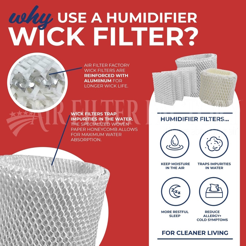 Compatible With HD1405 Humidifier Wick Pad Replacement Filters 4 Pack