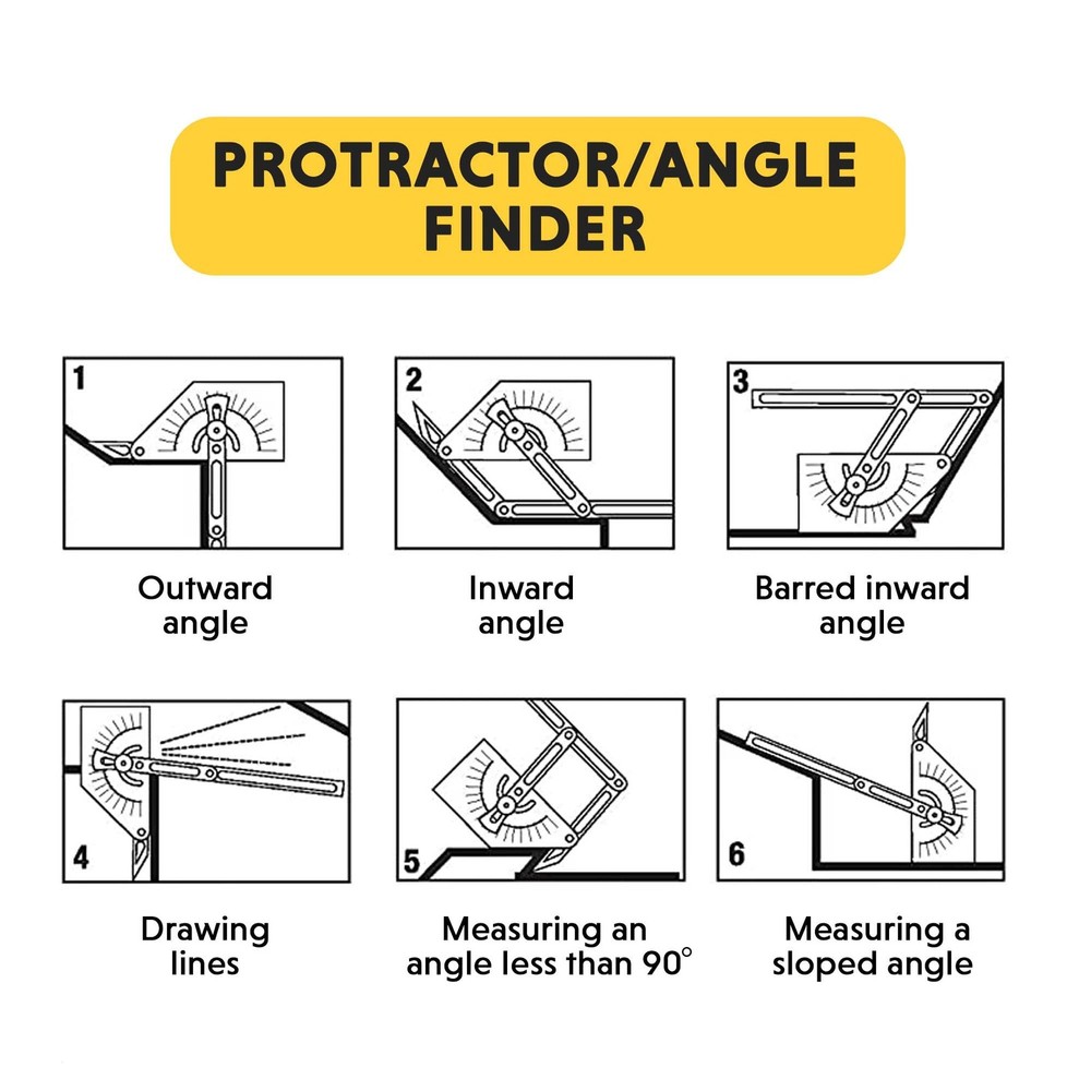 General Tools Protractor and Angle Finder #39, Stainless Steel, Outside,...