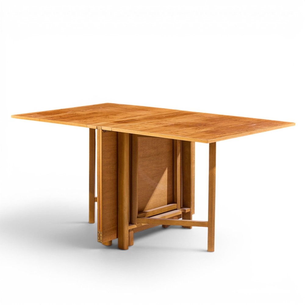 Bruno Mathsson Style Maria Mid Century Danish Teak Expanding Dining Table