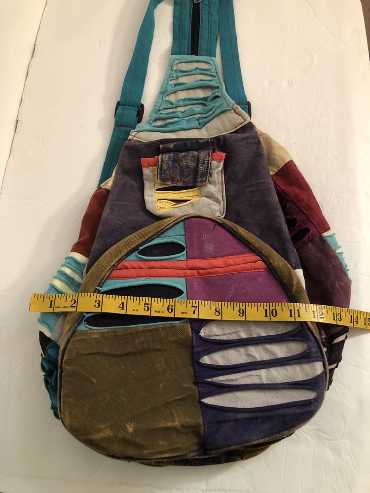 Backpack Multicolor Two Pocket Bag Unique Artsy