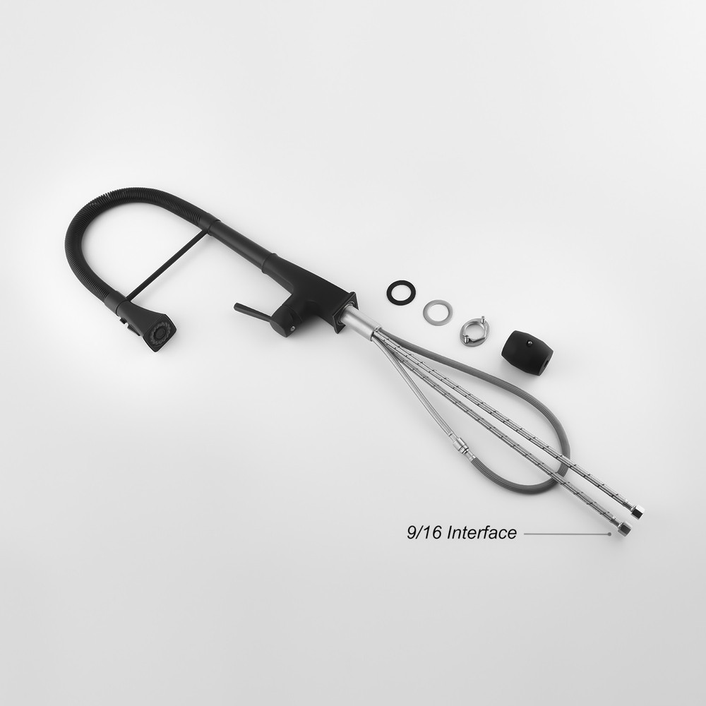 Pull-Out Spray Kitchen Faucet, High-Arc Single Handle 360° Swivel