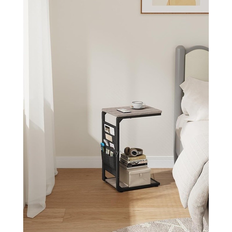 Multi-layer Slim Side Table Sofa Bed Storage Remote Control Laptop Use