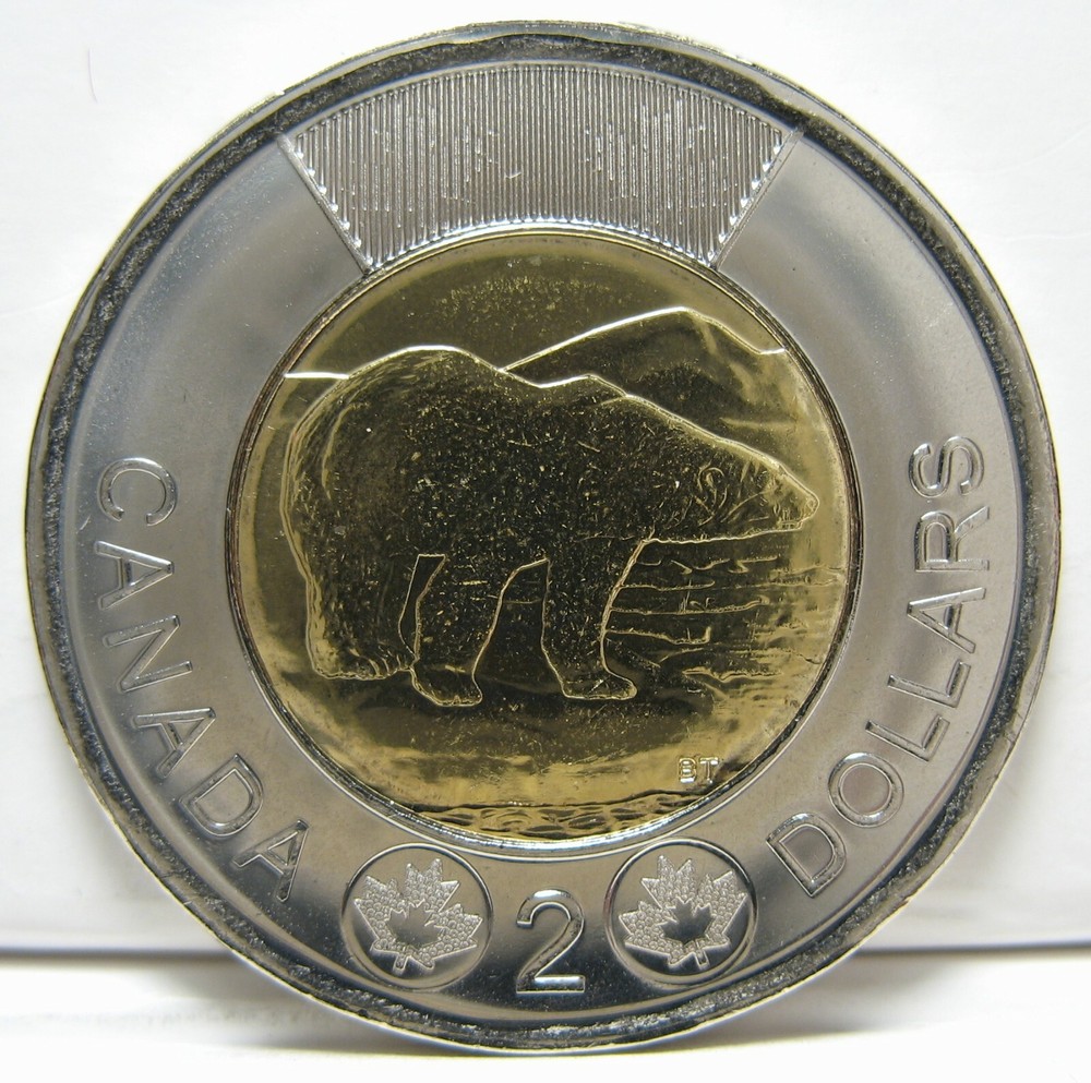 Canada 2019 $2 Polar Bear 14D BU ( From a new roll )