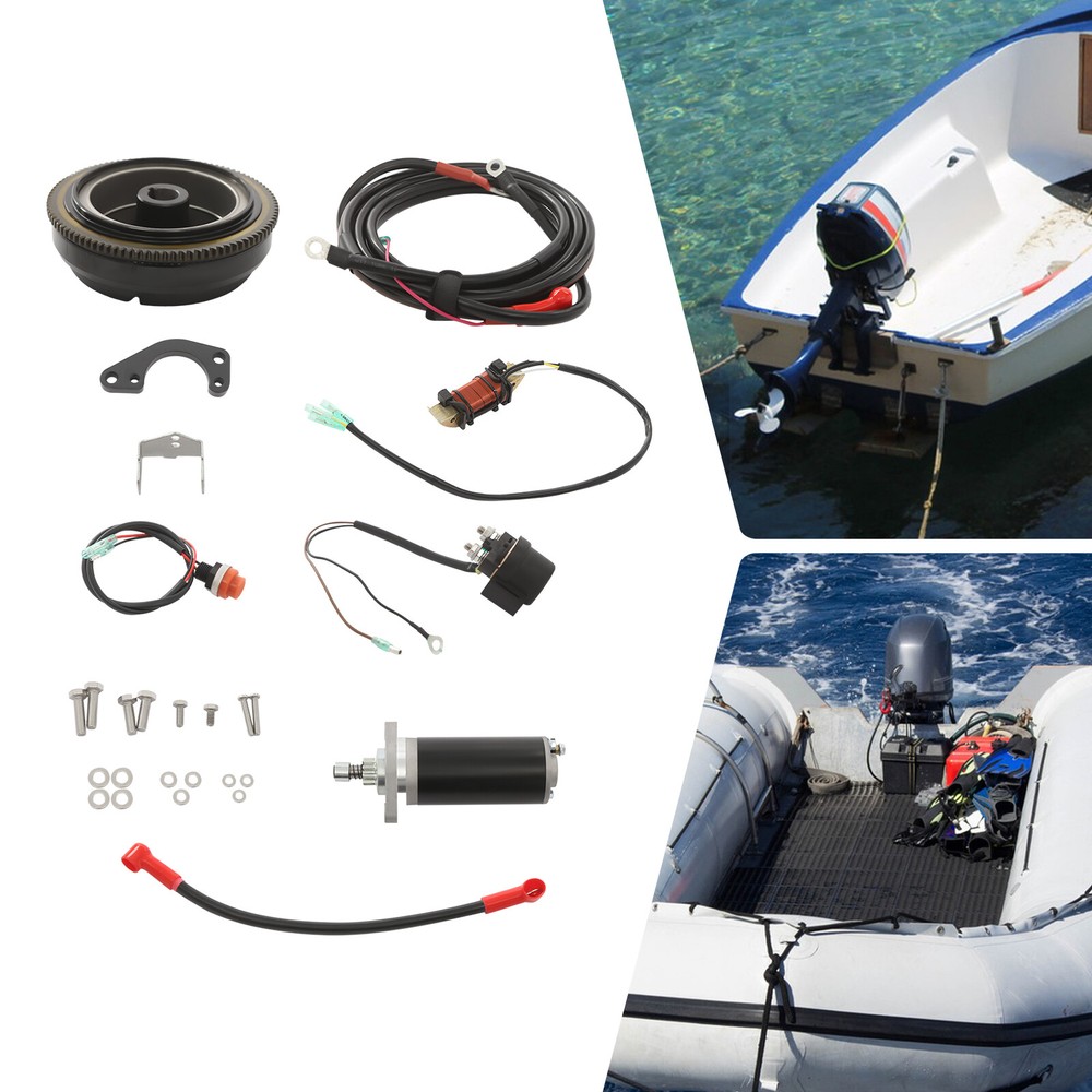Outboard Engine Electric Starter Conversion Kit for Dongfa 2-Stroke 15HP/18HP
