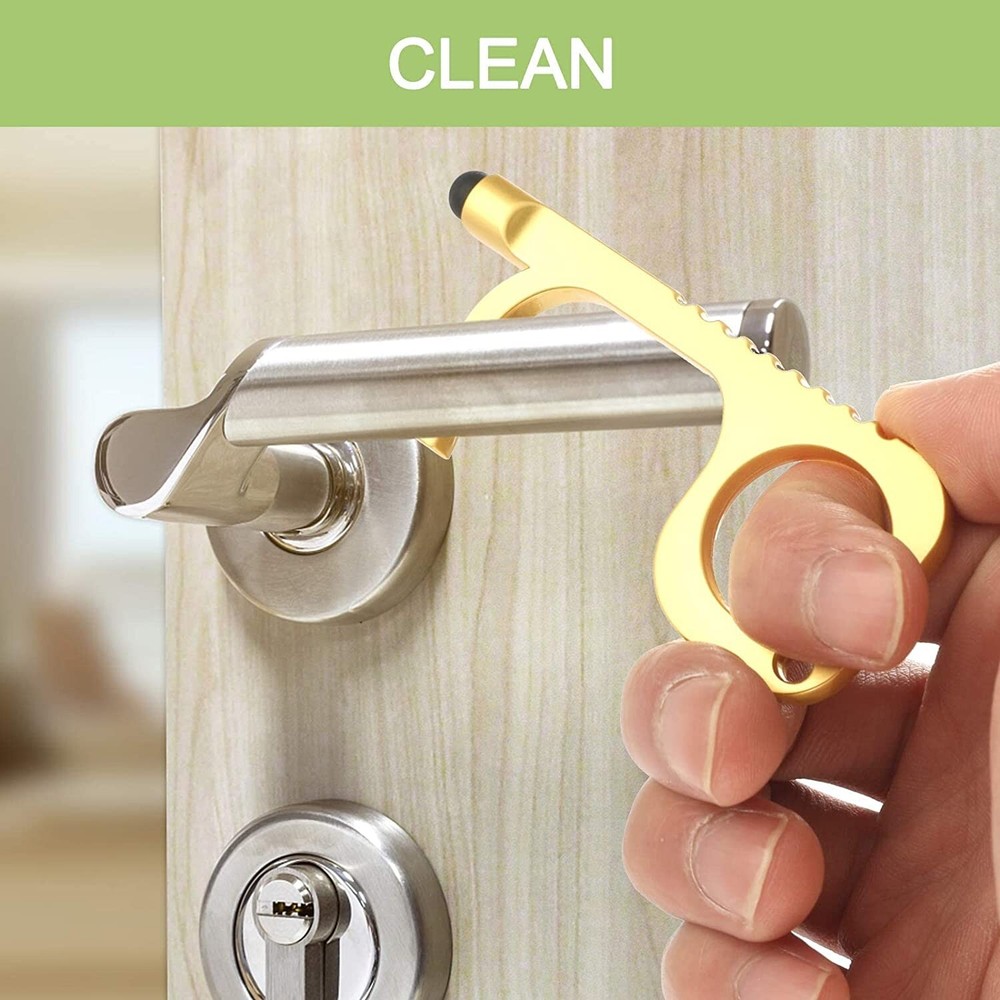 4PCS Key Door Opener Handheld Keychain No Touch Hand Tool