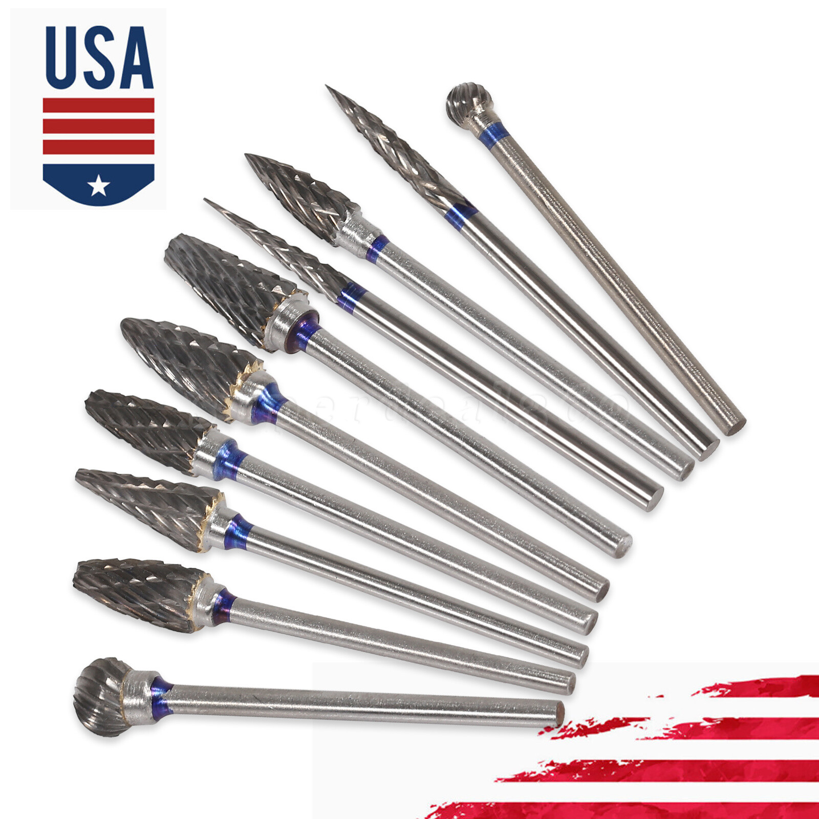 10Pcs Dental Lab Polishing Bur Drills Tungsten Steel Carbide Burs 2.35MM CE FDA