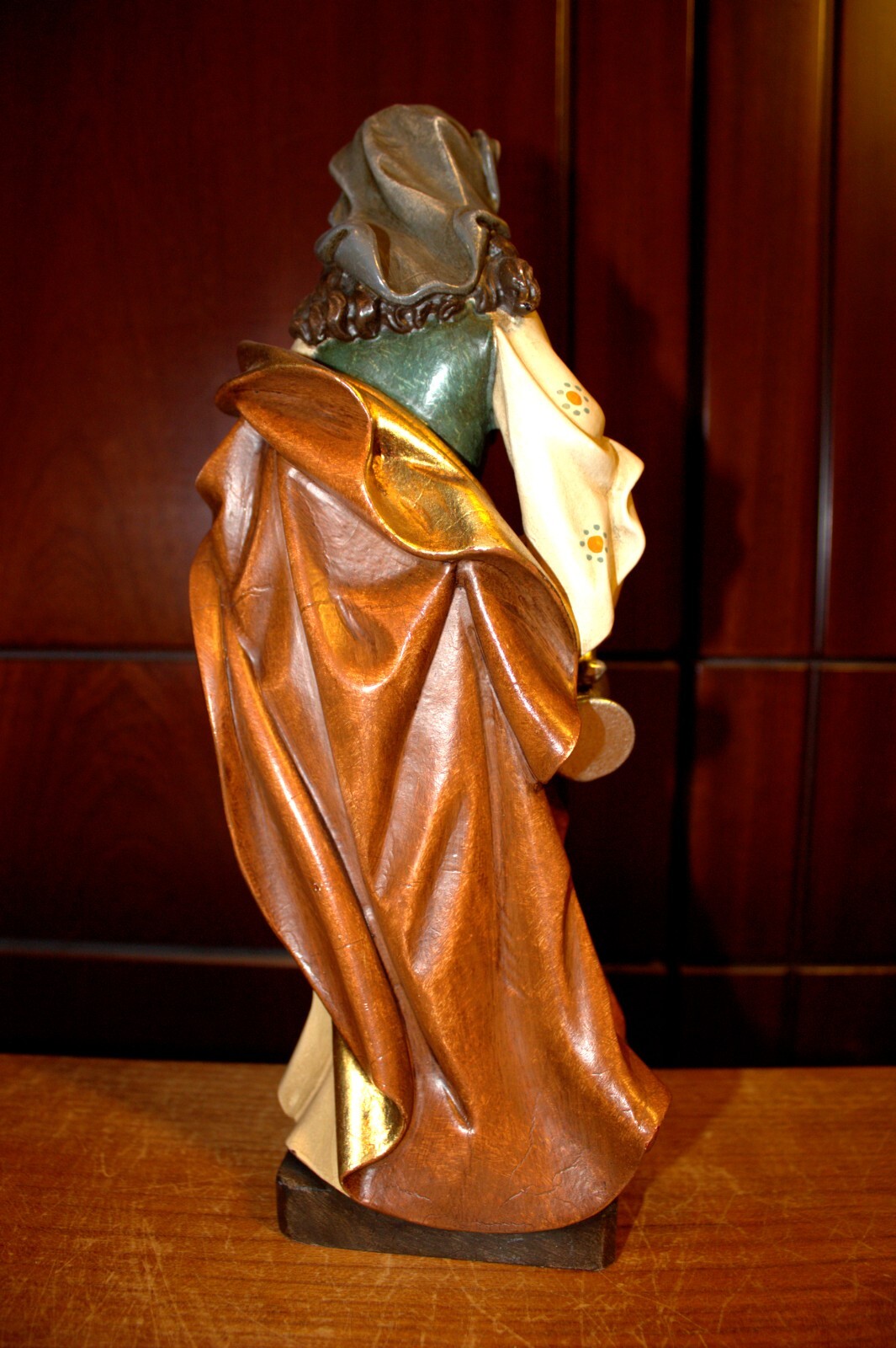 12" HAND CARVED WOODEN CATHOLIC PATRON SAINT ELIZABETH STATUE FIGURE SCULPTURE