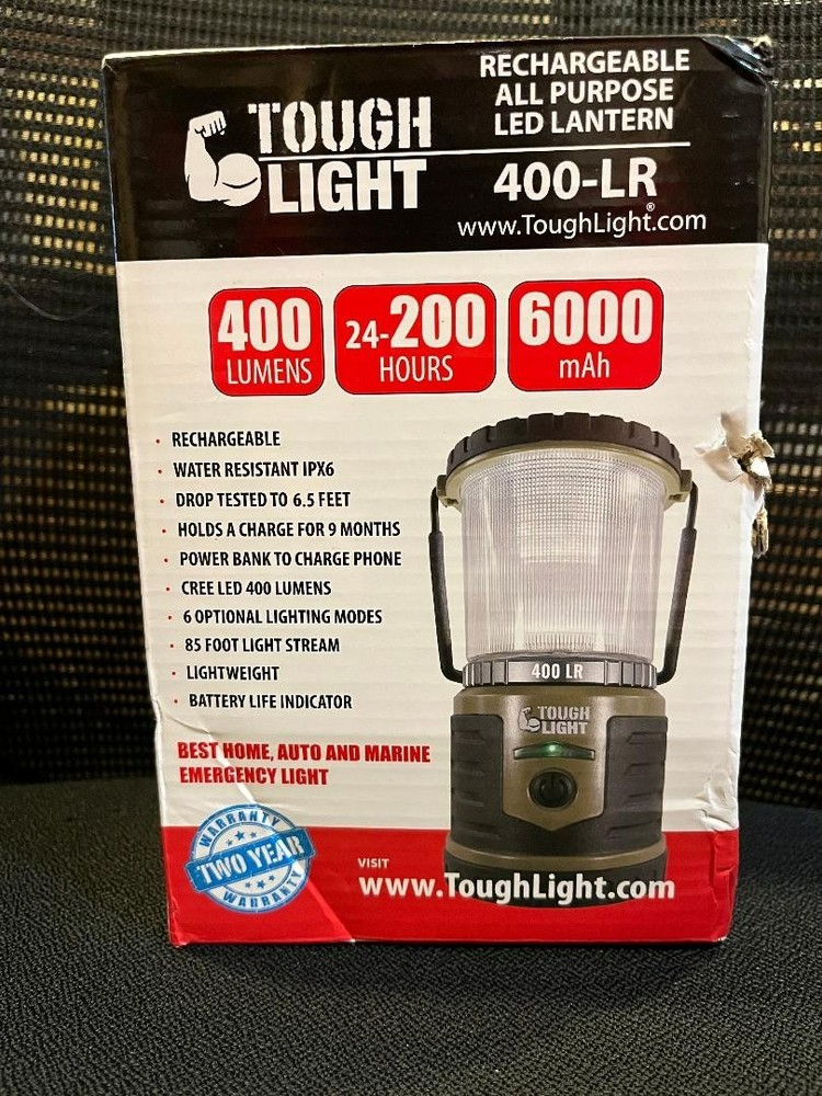 Tough Light USB Rechargeable Camping Lantern, 400 Lumens LED Lantern