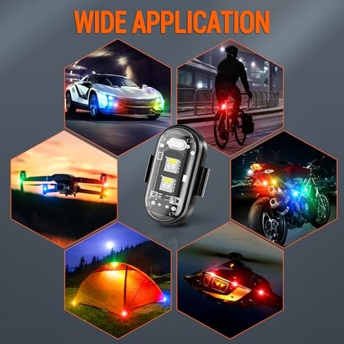 Wireless LED Strobe Lights Remote Control, 8 Colors USB Charing 12pods