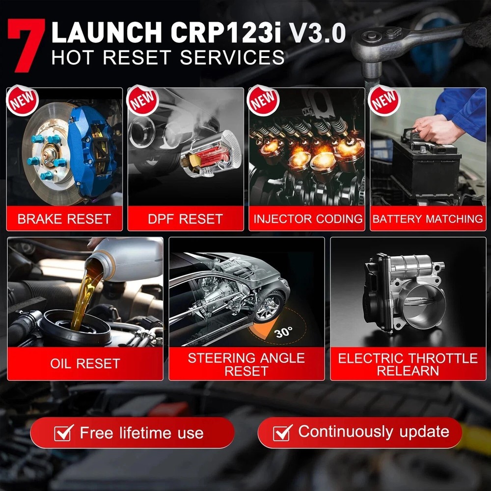 LAUNCH CRP123I V3.0 OBD2 Scanner Engine ABS SRS SAS AT TPMS EPB Diagnostic Tool
