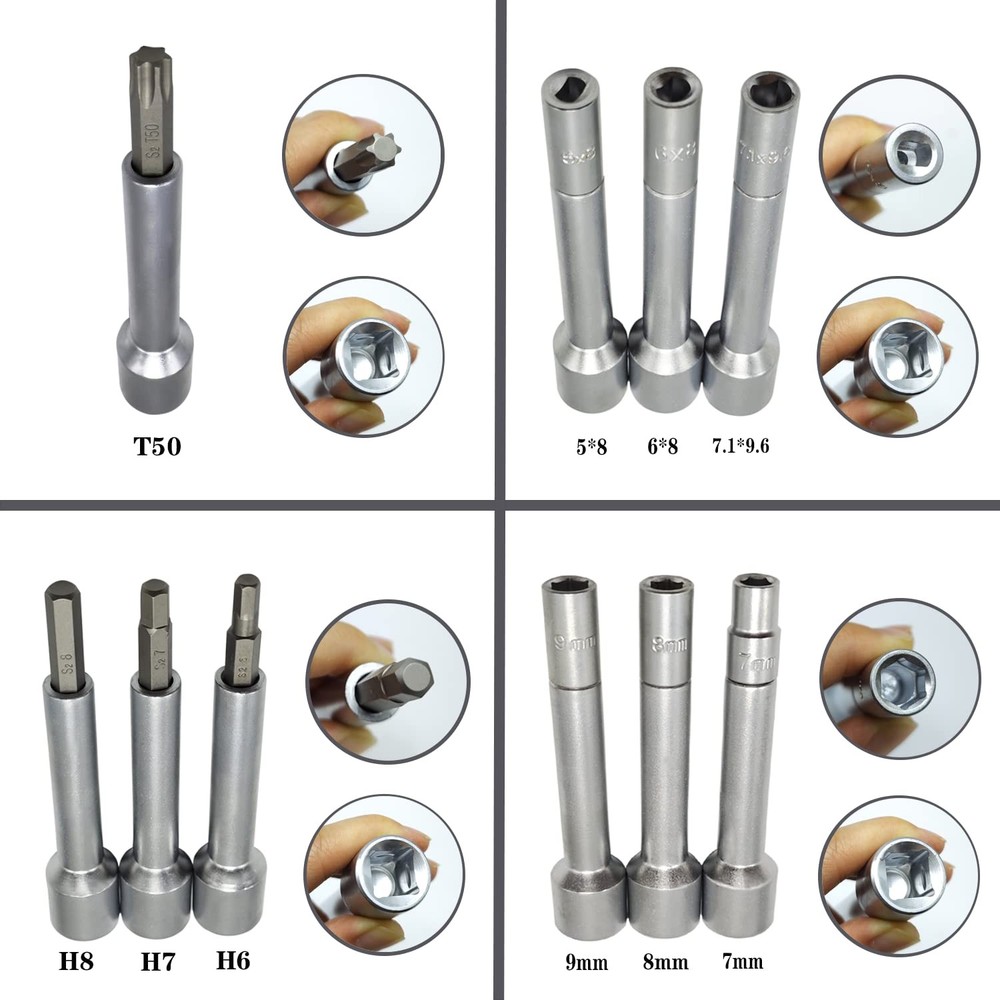 18PCS Suspension Shock Absorber Strut Nut Removal Tool Socket Set, 1/2 inch S...