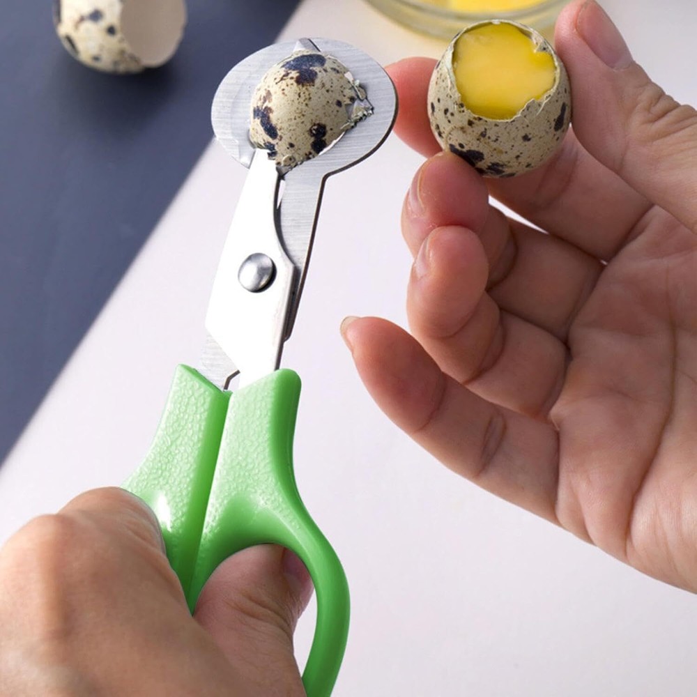 2Pcs Quail Egg Roast egg scissors Cutter Scissors Kitchen Egg Shears Tool(Green)