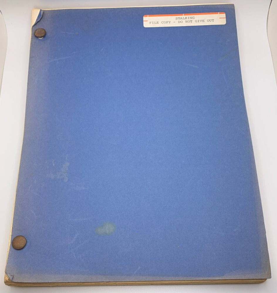 Original Stalking (1978) Unproduced Film Screenplay Movie Script Robert Jaffe