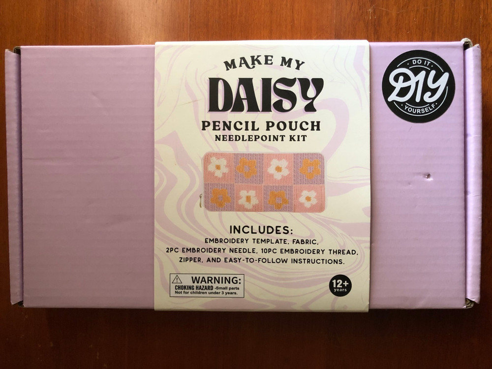 New DIY Make My Daisy Pencil Pouch Needlepoint Kit by Eccolo