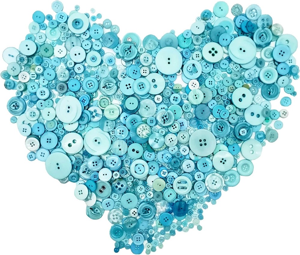 600-700Pcs Turquoise Buttons for Crafts Assorted Craft Buttons,