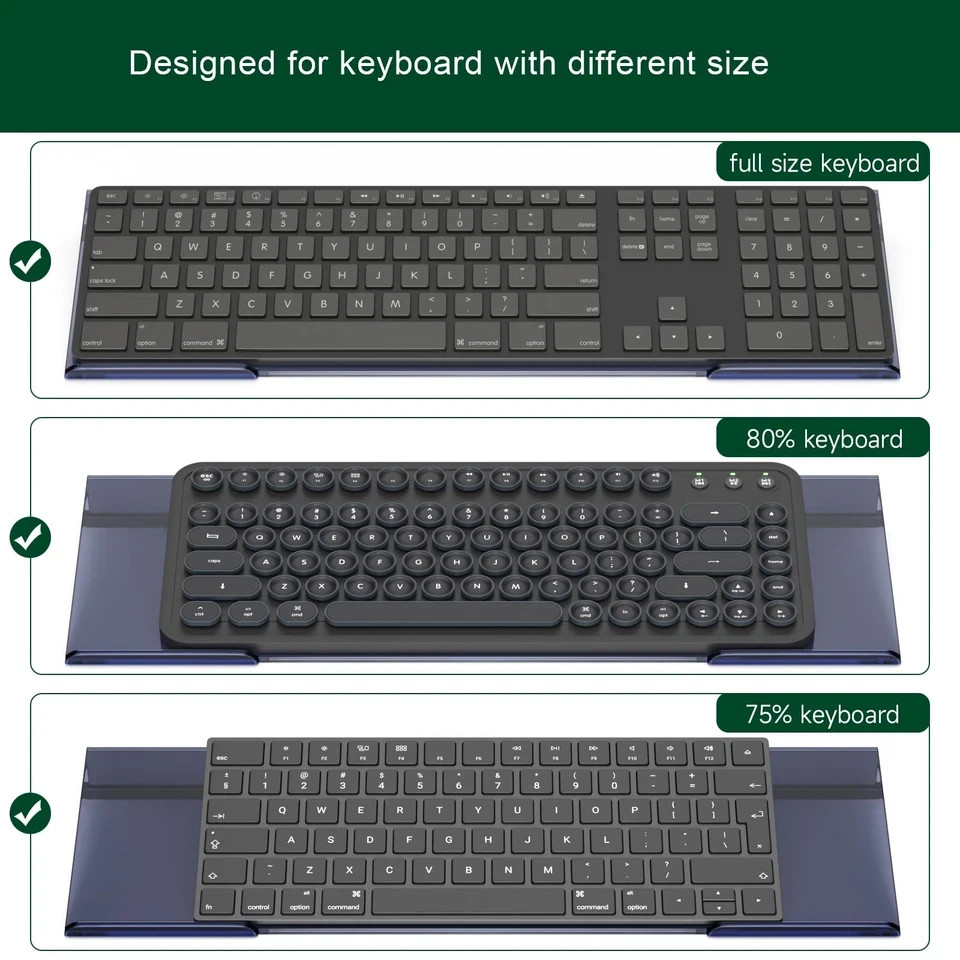 BOSSCASA Computer Keyboard Stand Holder - Ergonomic 1 PACK, Translucent Black
