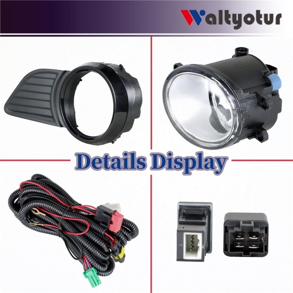 2011-2017 Bumper Fog Lights Replacement Left Right Side with Harness Switch Kit