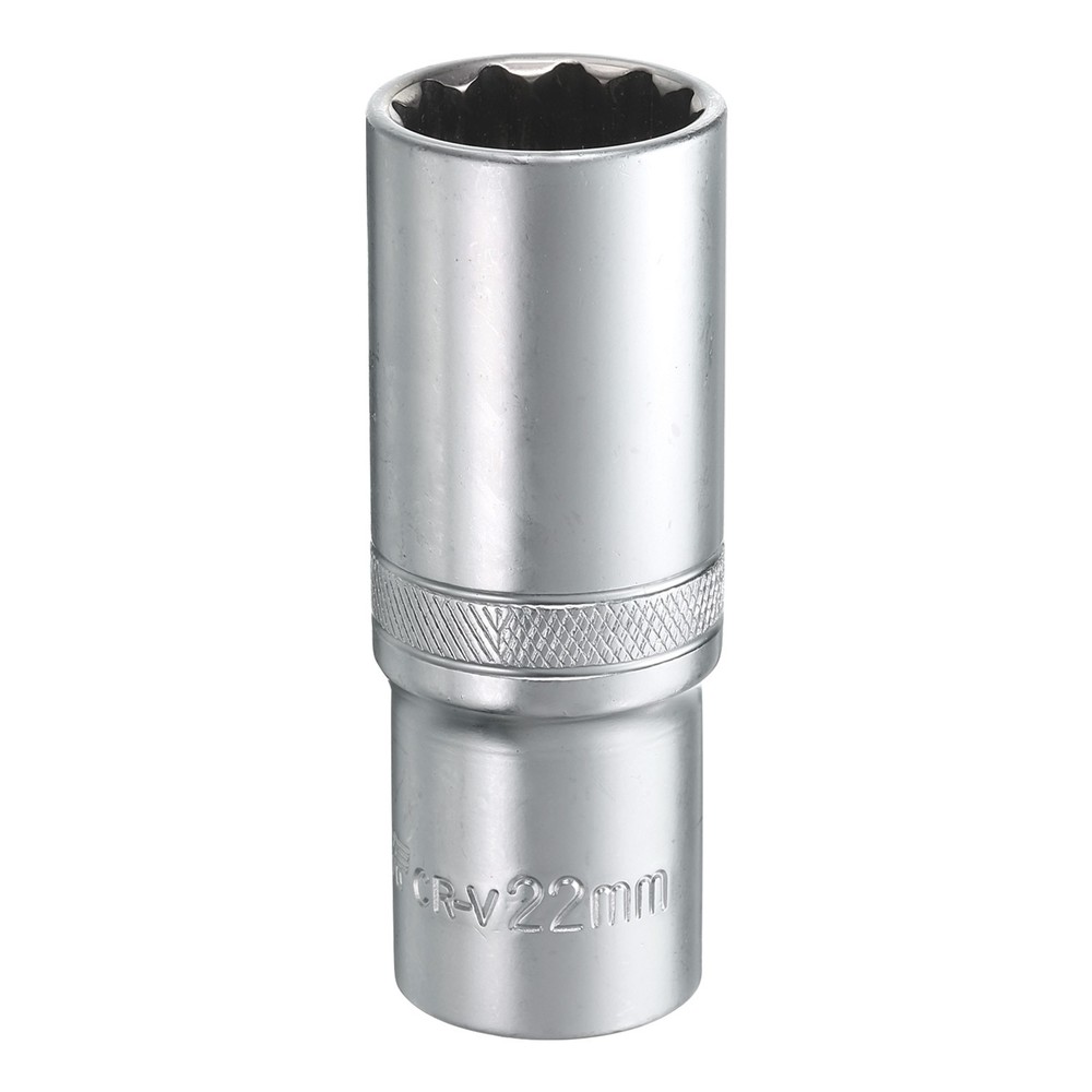 1/2" Drive by 12mm 12-Point Deep Socket 78mm Length Metric Spline Socket