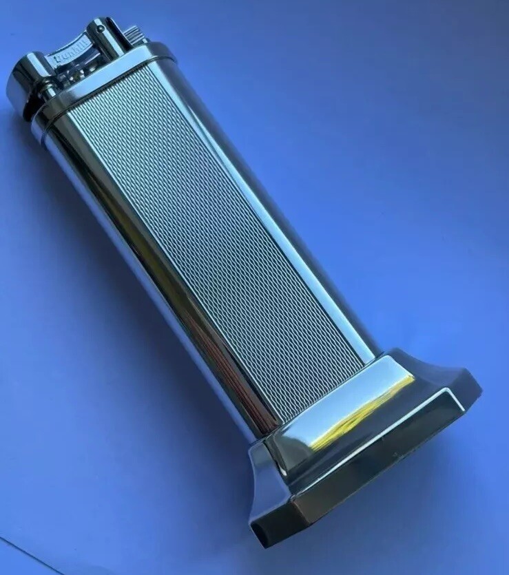 Mint Boxed Dunhill Silver ‘Barley’ Unique Table Lighter - Working