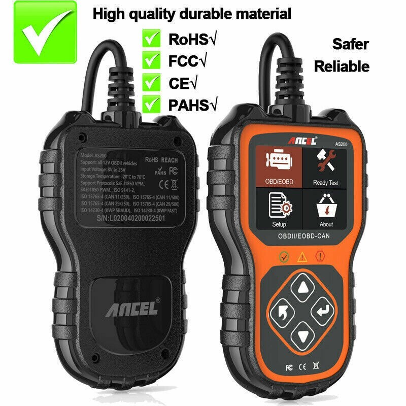 Jeep Wrangler AS200 OBD2 Car Engine Fault Code Reader Diagnostic Scanner Tool US
