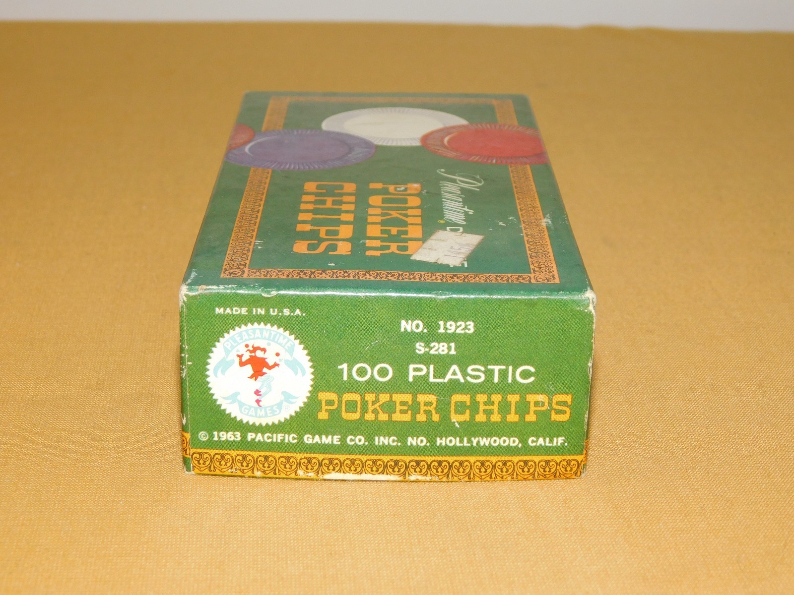 VINTAGE TOY 1963 PACIFIC GAME CO 100 PLEASANTIME DELUXE BLUE PLASTIC POKER CHIPS