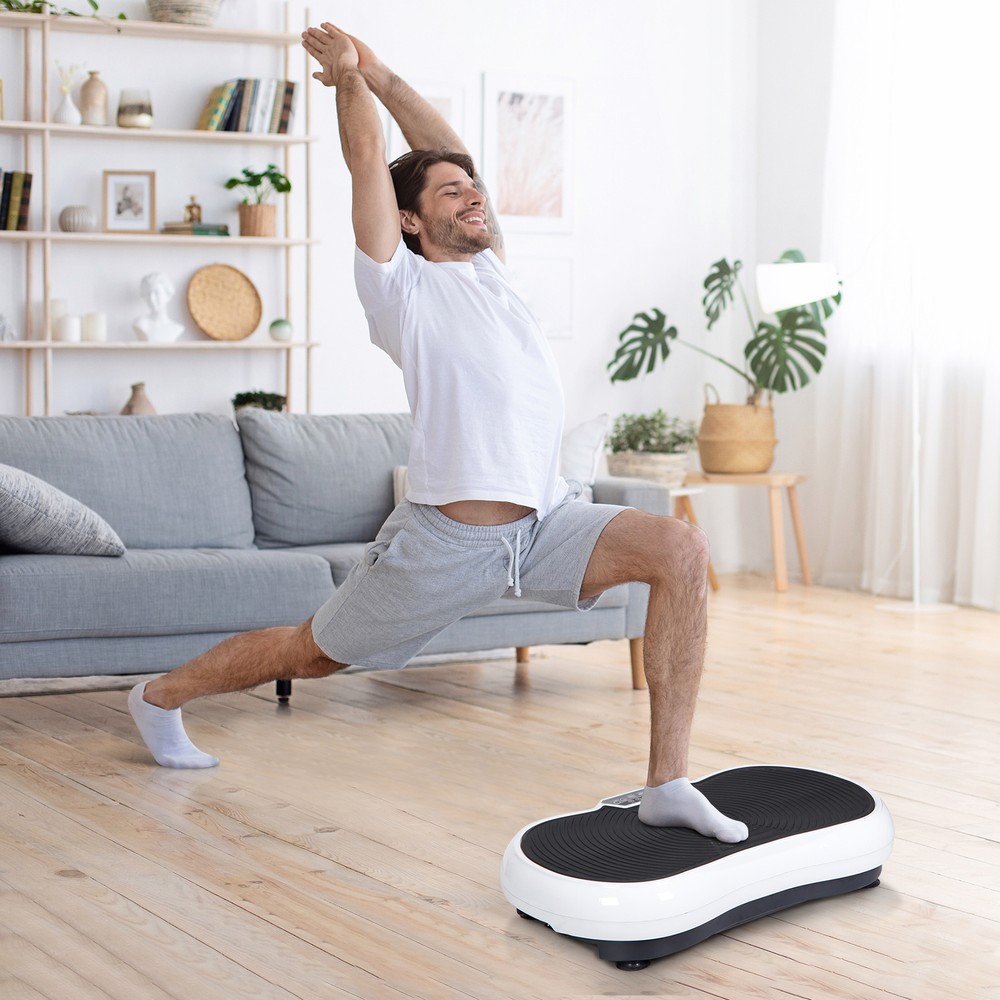 White Slim Power Vibration Plate Exercise Machine Innovational Bluetooth+ Remote