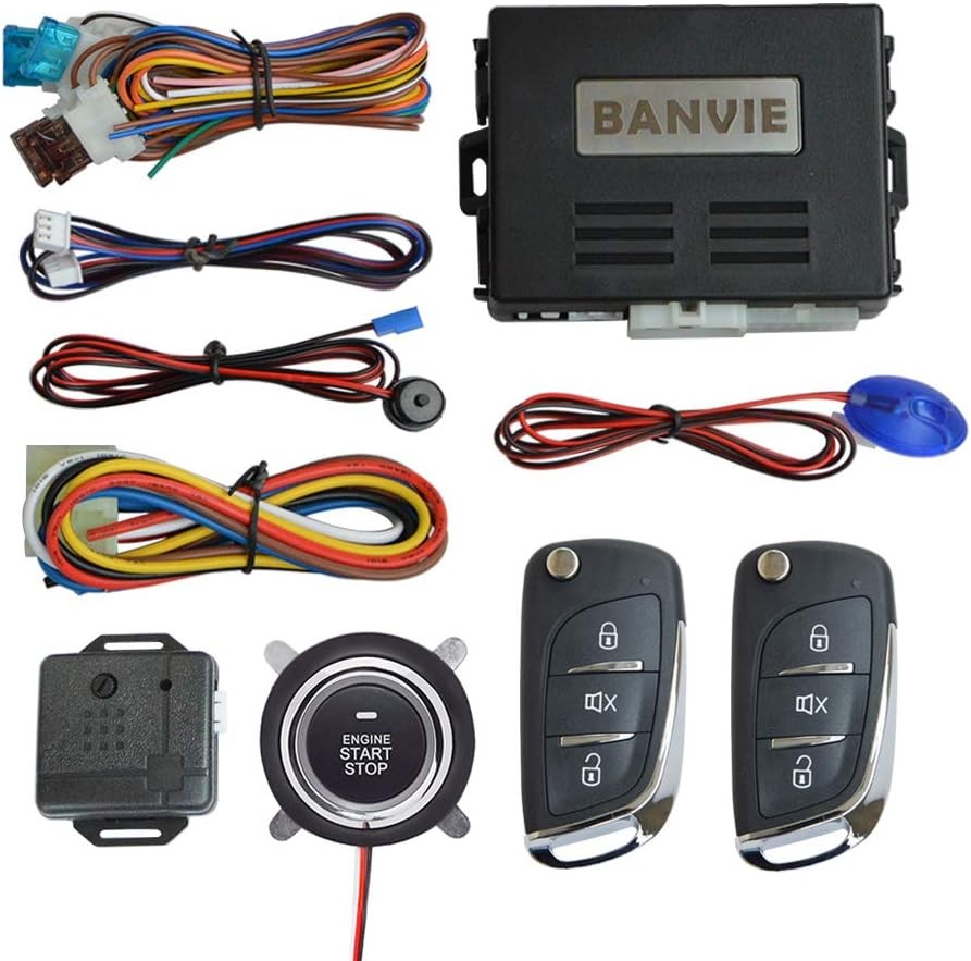 BANVIE Car Keyless Entry Security + Remote Engine Start + Push Start Kit