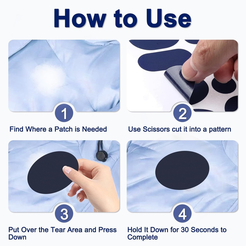 45PCS Down Jacket Repair Patch for Puffer Jackets Three Sizes, Pre-Cut-Navy