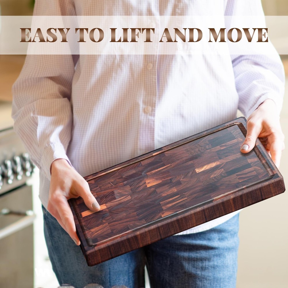 Large Black Walnut Cutting Board Premium Walnut Chopping Board for Kitchen with