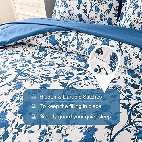 Size Comforter Set - 7 Pieces Bed in a Bag Soft Microfiber Bedding King Blue