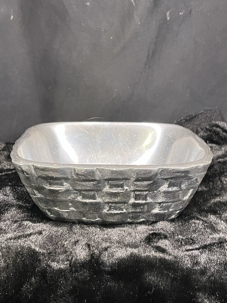 Vintage Towle Silversmiths Silver Woven Basket Pattern Candy Dish 5” Decorative