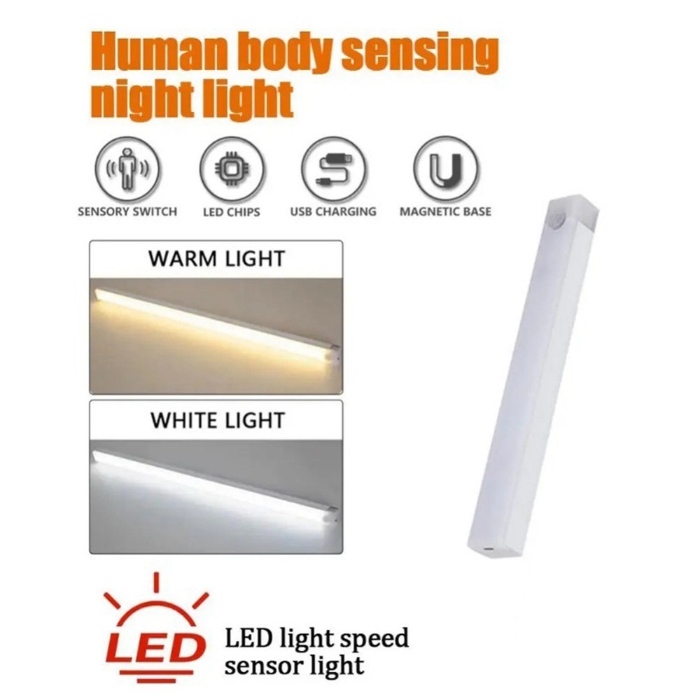 Motion Sensor LED Night Light TypeC Rechargeable Cabinet Wardrobe Lamp4338