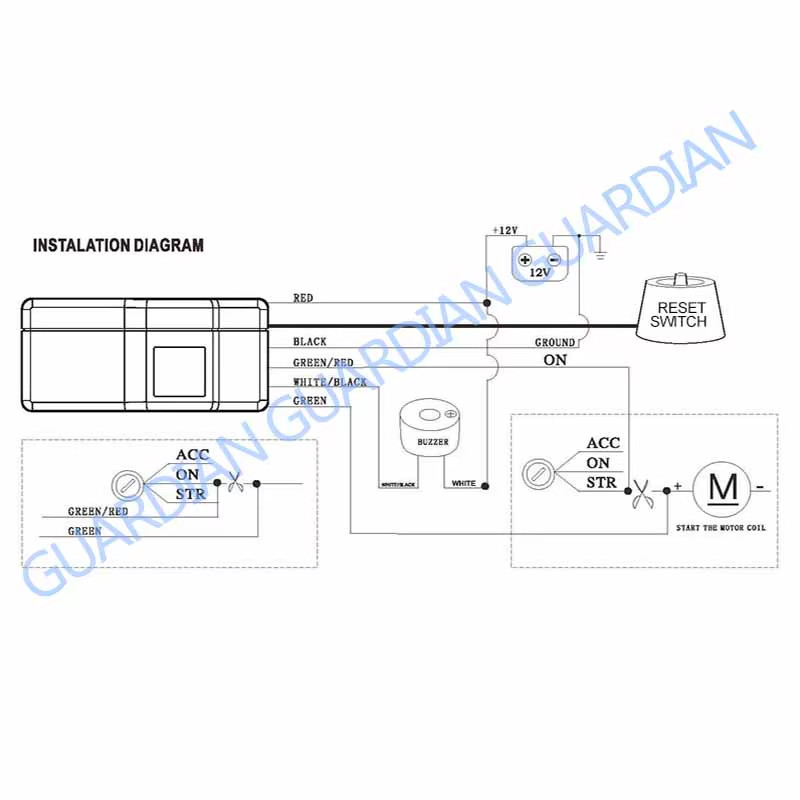 2.4Ghz RFID Immobilizer Wireless Engine Automatic Lock Car Alarm System Anti-Hij