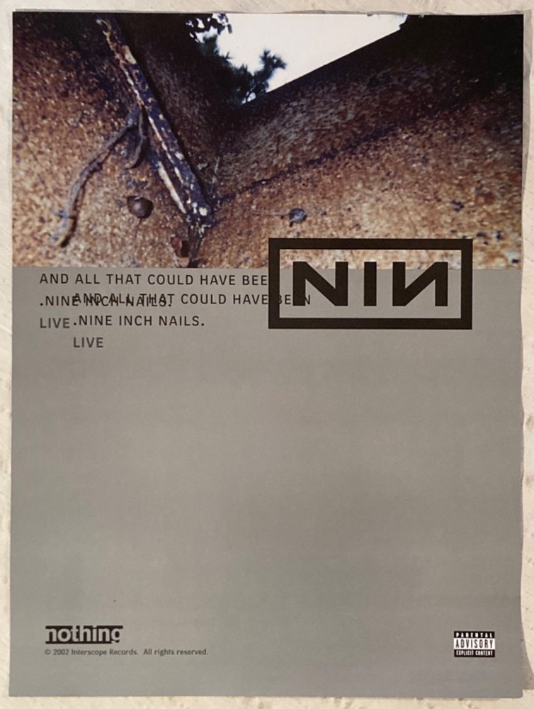 Nine Inch Nails 2002 Two-Sided Promo Poster All That Could Have Been Live NIN