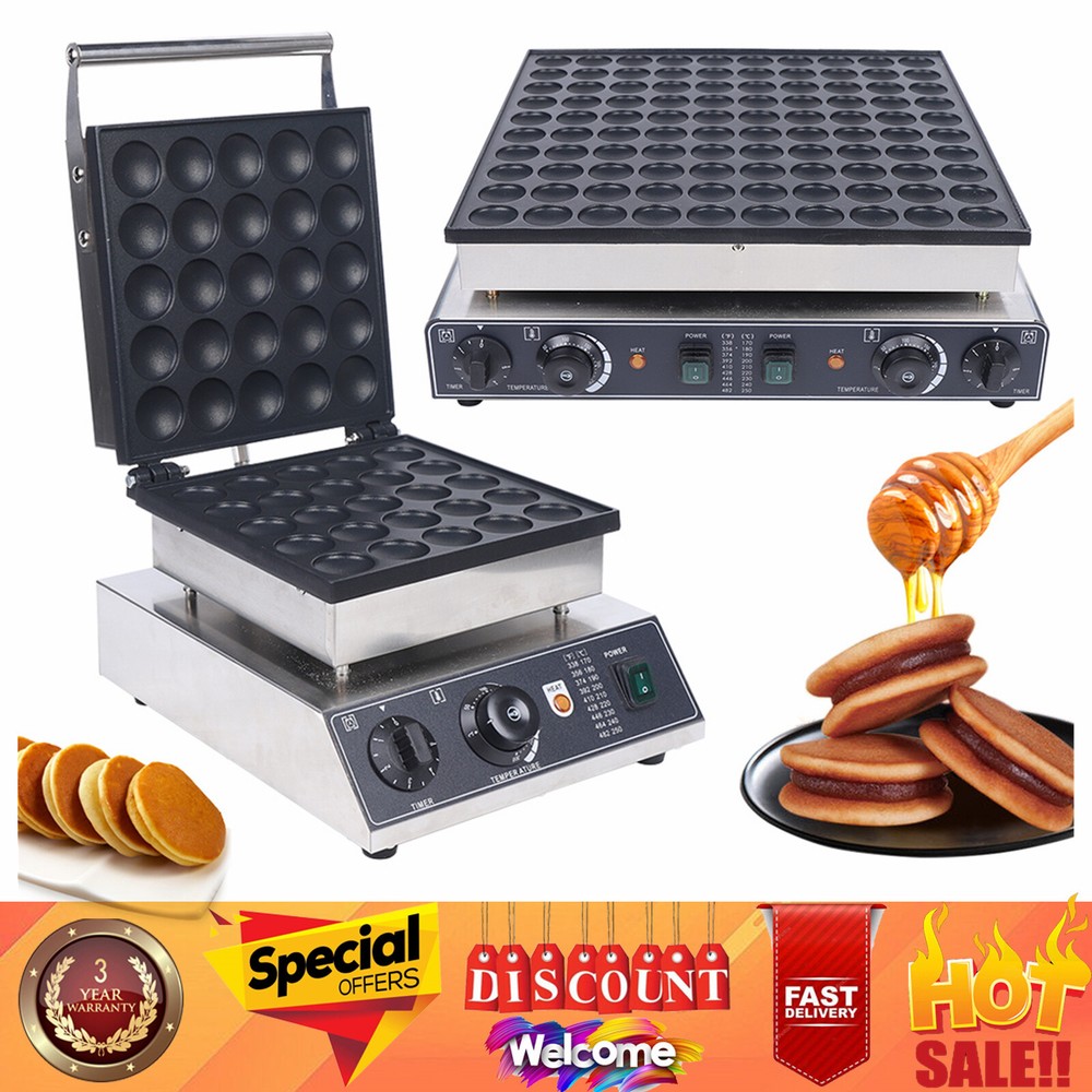 Mini Dutch Pancake Maker Poffertjes Machine for 25PCs Mini Round Pancakes