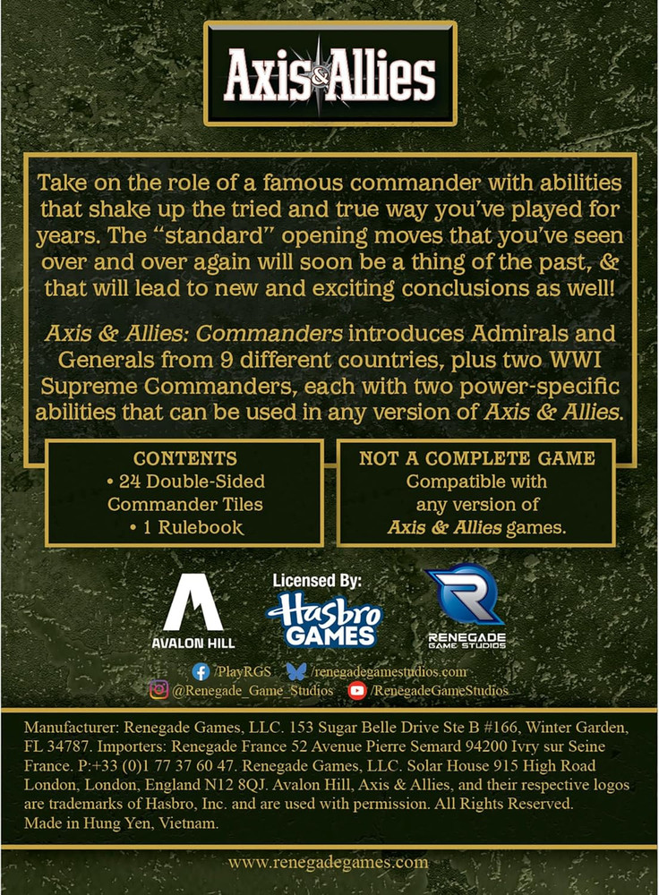 Axis & Allies: Commanders Expansion