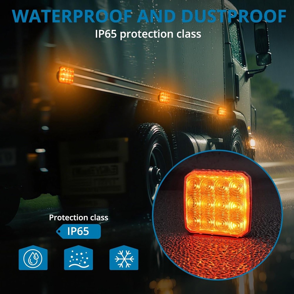 2X LED Trailer Wireless Flashing Beacon Light Emergency Magnetic Strobe Warning