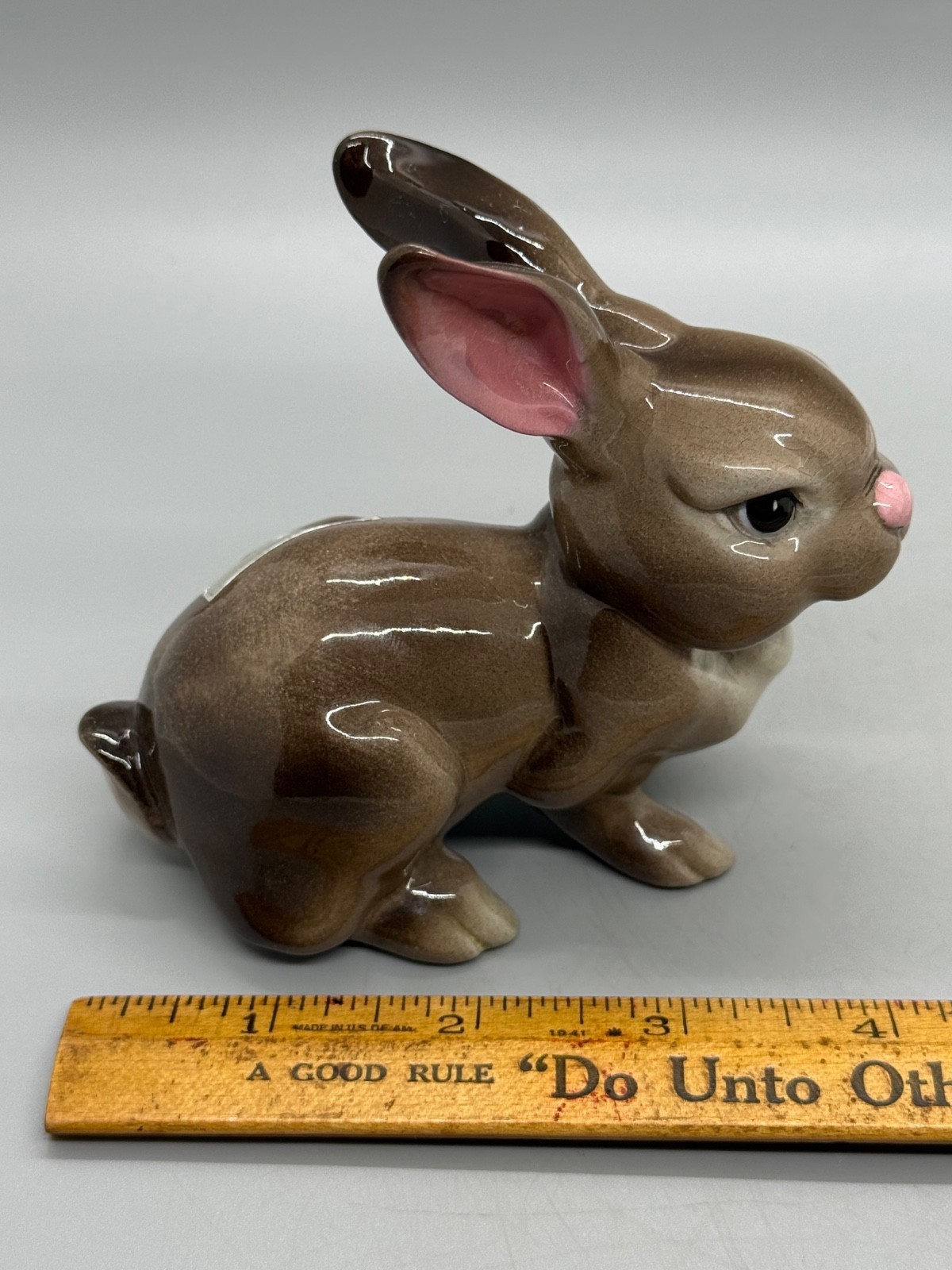 Vintage Hagen Renaker Glossy Brown Molly Rabbit