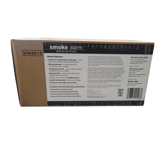 6-PACK Kidde i9040 Battery-Operated Ionization Sensor Smoke Alarm