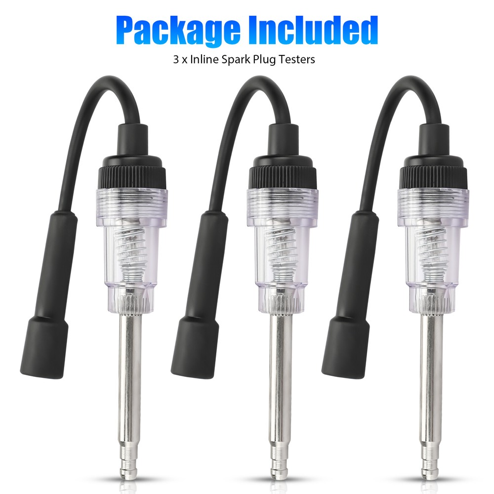 3PCS Spark Plug Tester Ignition System Coil Engine In Line Diagnostic Test Tool
