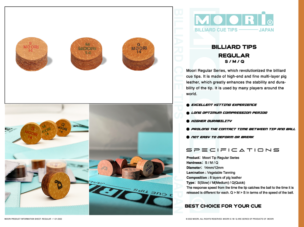Genuine Moori pool cue tip & accessories