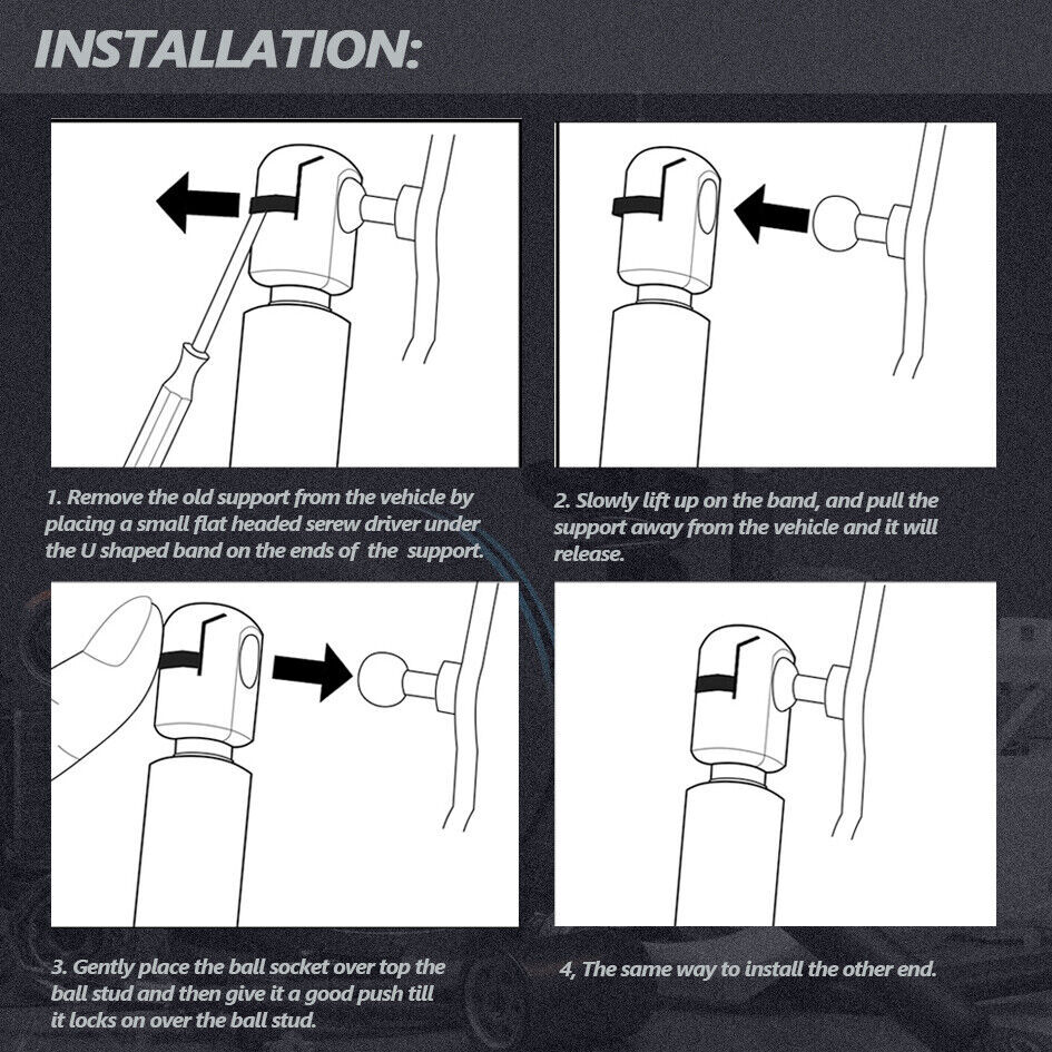 Qty2 SG326027 Fits Honda HR-V 2016 to 2018 Liftgate Hatch Lift Supports Struts