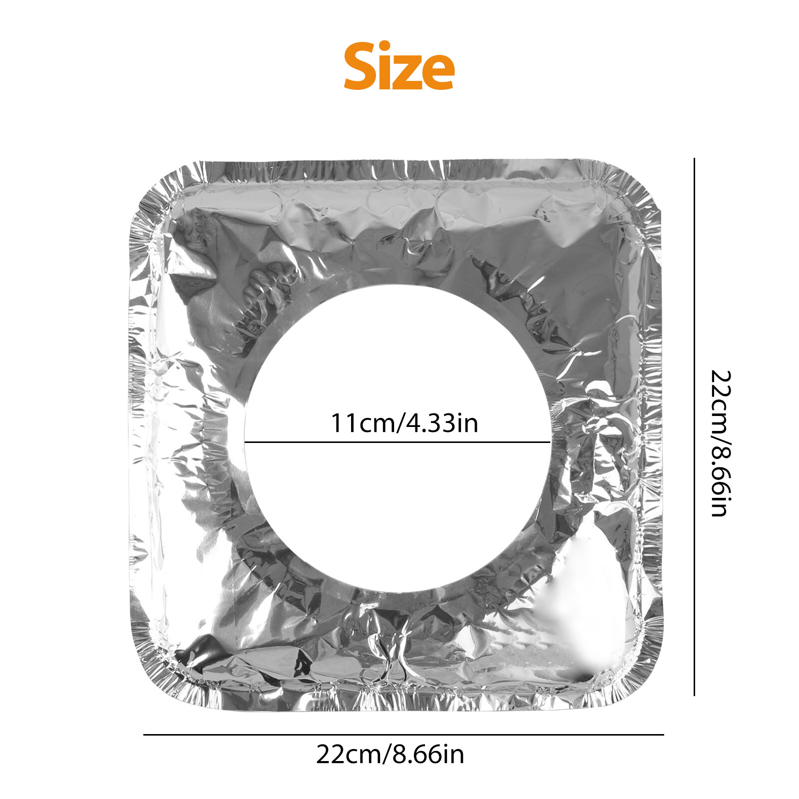 100pcs Aluminum Foil Gas Stove Burner Liners Disposable Square Cooker Protector