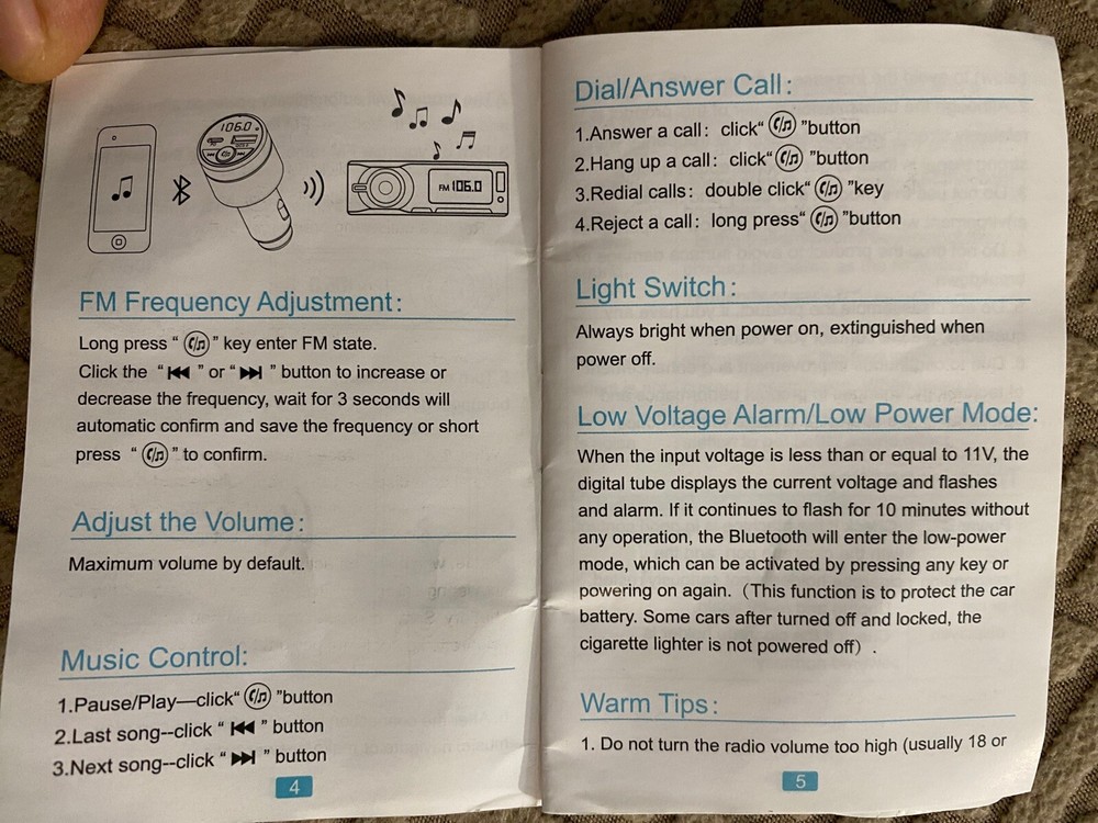 FM Transmitter for Car Bluetooth 5.3 [All-Metal] PD 30W & QC3.0 18W Fast Car 5pk