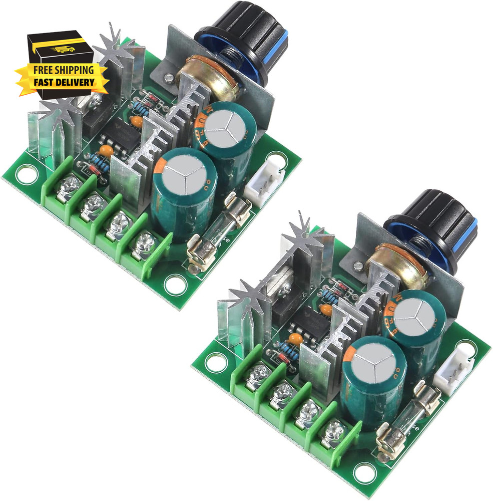 2Pcs 12V-40V 10A PWM DC Motor Speed Control Switch Controller Voltage Regulator