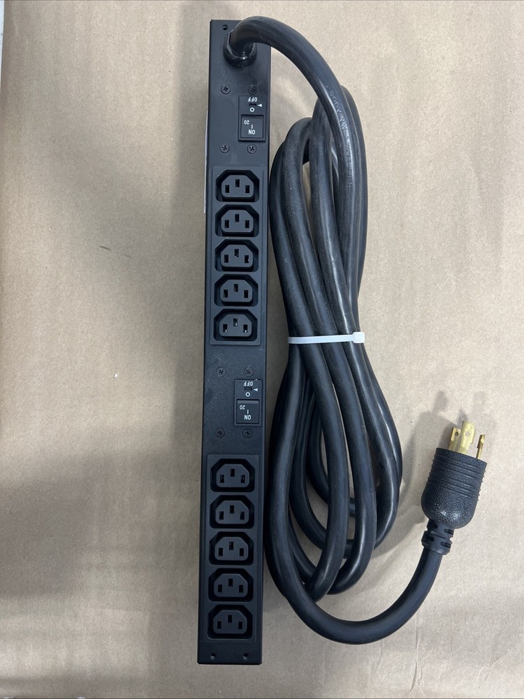 APC AP9571A Basic 1U Rack PDU Power Distribution 30A 208V 10-Outlets ear racks