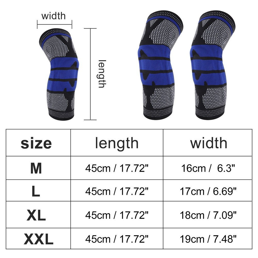 Horizontal Stripes Knee Pads x Large Black Blue 1 Pc
