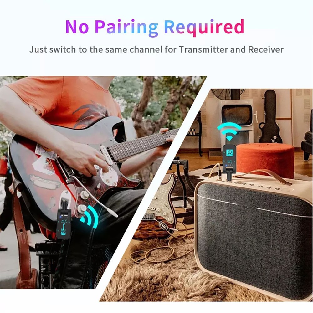 48k/16 bit 2.4G Wireless Guitar Rechargeable Transmitter And Receiver
